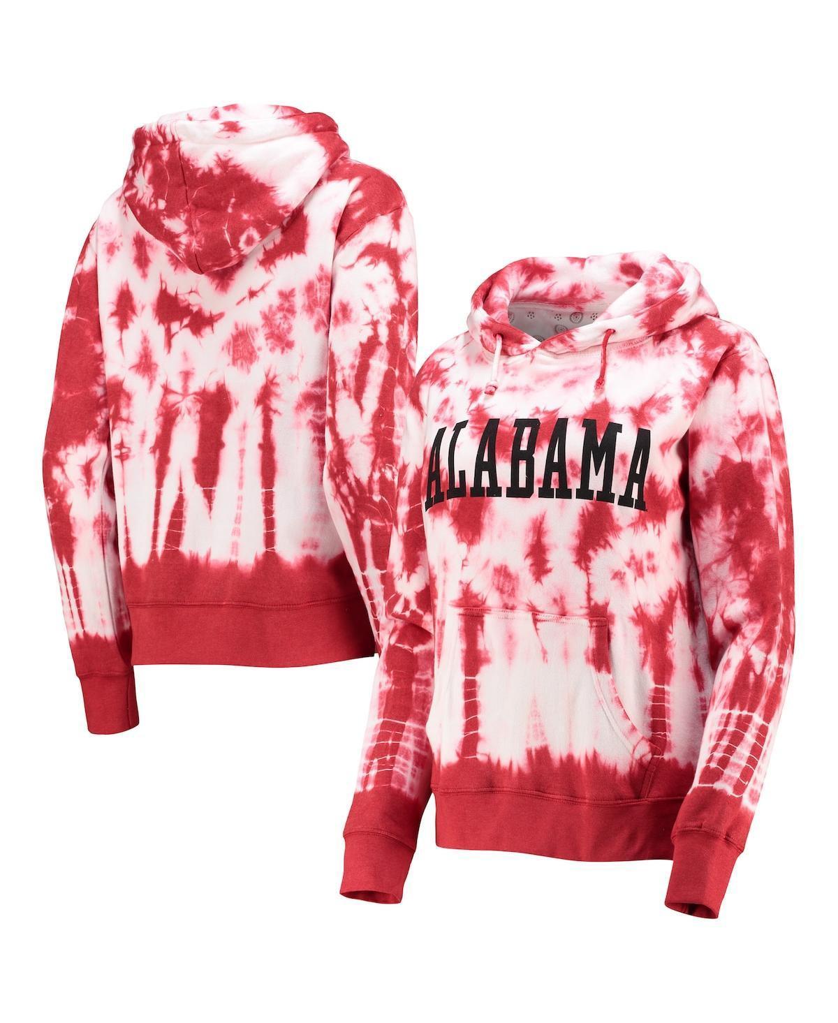 Womens Pressbox Crimson Alabama Crimson Tide Campus Tie-Dye Pullover Hoodie Product Image