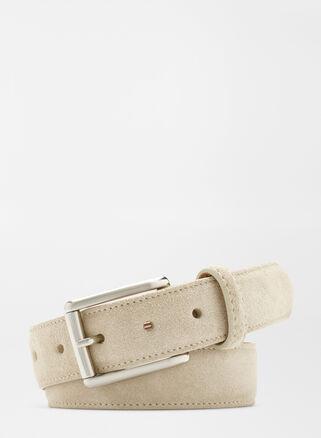 Peter Millar Mens Excursionist Suede Belt | Color: Sand | Size: 38 Product Image