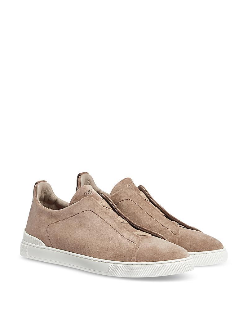 Zegna Mens Suede Triple Stitch Low Top Sneakers Product Image