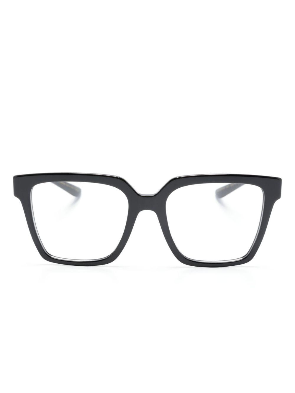 Logo-lettering Square-frame Glasses In Black Product Image