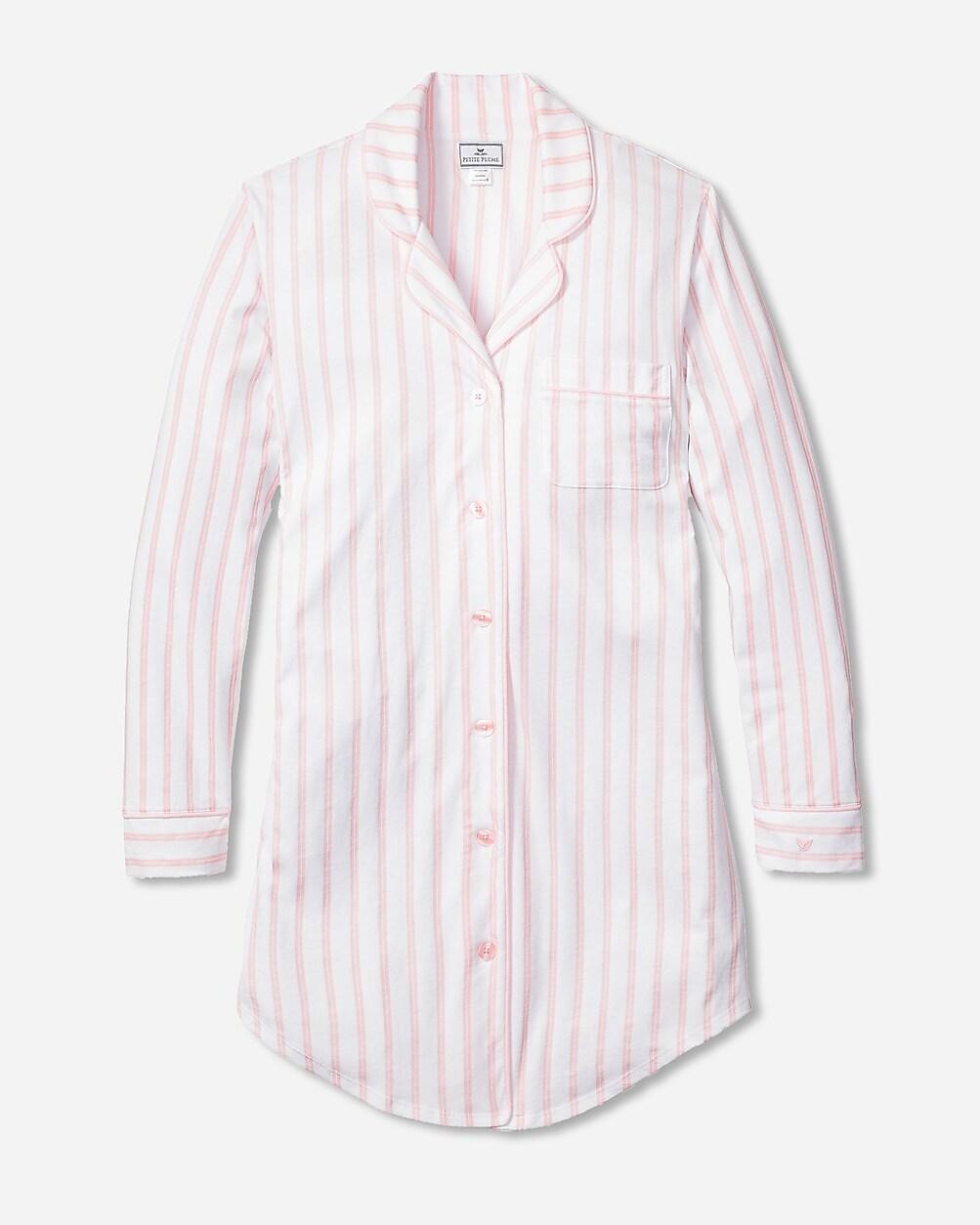 Petite Plume™ women's luxe Pima cotton nightshirt in stripe Product Image