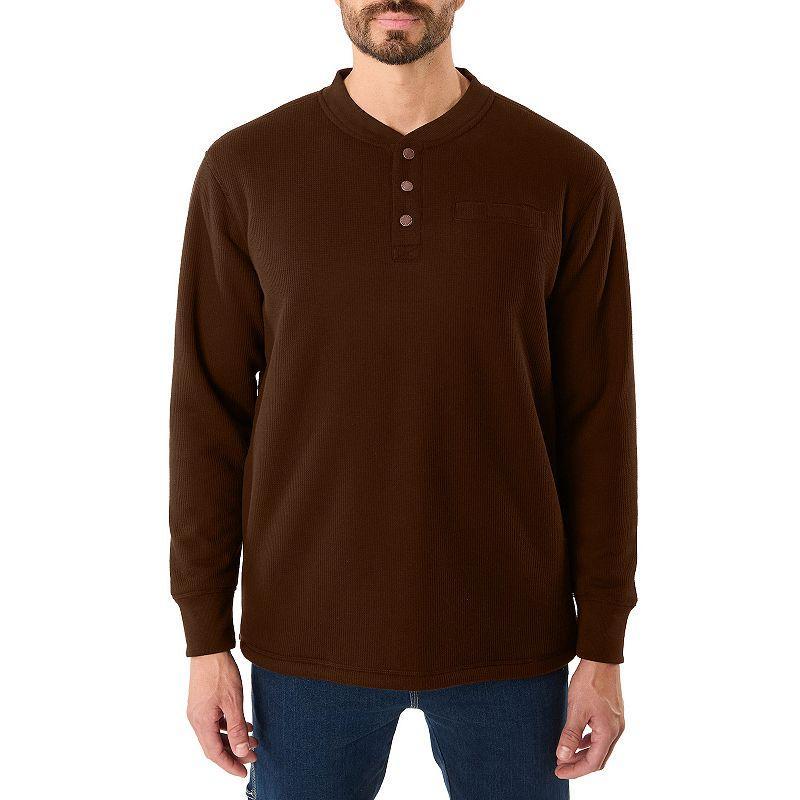 Mens Smiths Workwear Regular-Fit Sherpa Bonded Thermal Henley Pullover Product Image