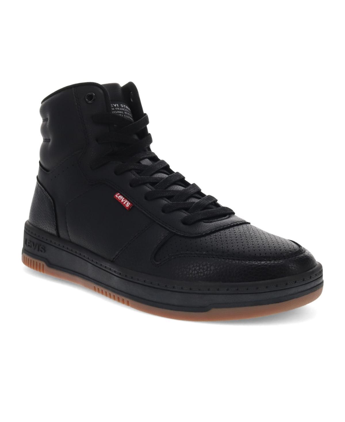 Levis Mens Drive High Top Faux-Leather Lace-Up Sneakers Product Image