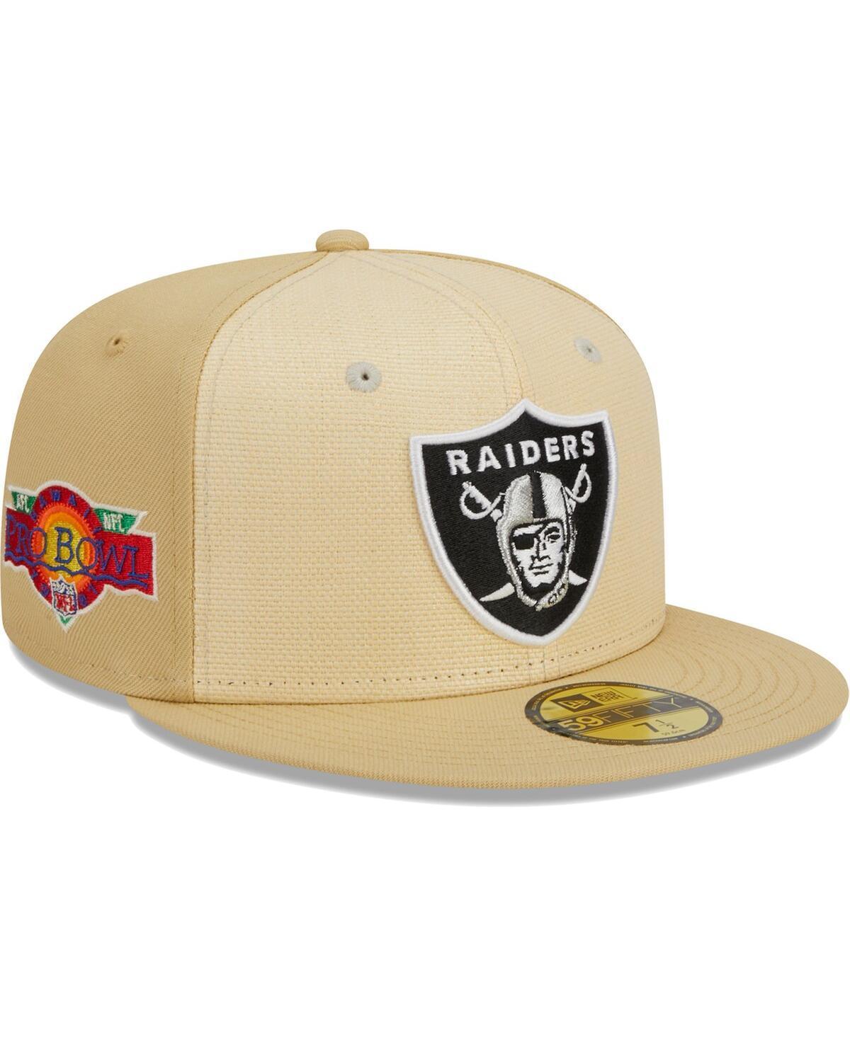 Mens New Era Khaki Las Vegas Raiders Raffia Front 59FIFTY Fitted Hat Product Image