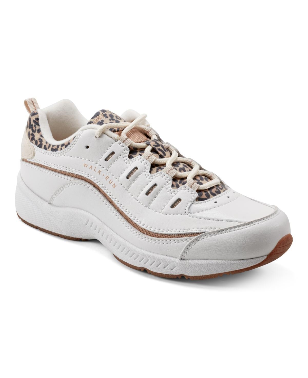 Easy Spirit Womens Romy Round Toe Casual Lace Up Walking Shoes - Light Gray Product Image