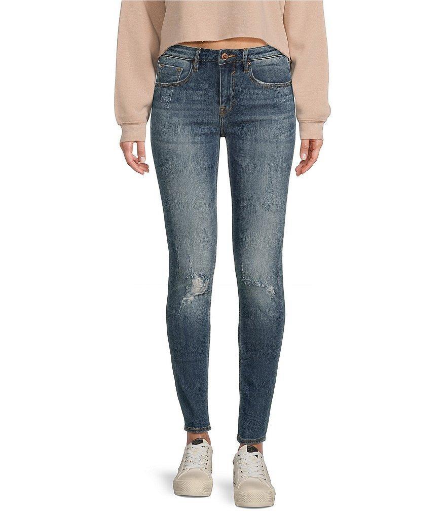 Vigoss Jagger Mid Rise Destructed Skinny Jeans Product Image