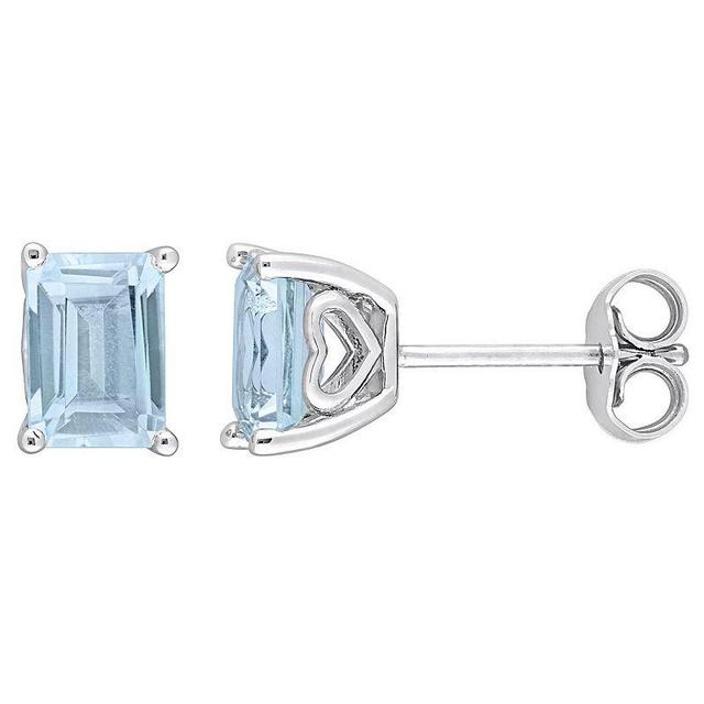 Stella Grace Sterling Silver & Gemstone Stud Earrings, Womens, Blue Topaz Product Image