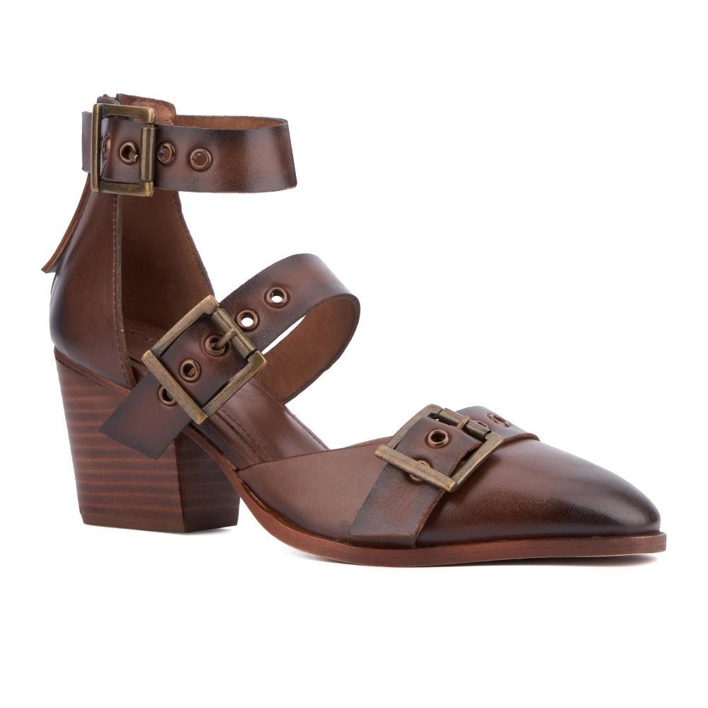 Vintage Foundry Co. Women's Kaydence Heel Sandal - BROWN, 8 Product Image