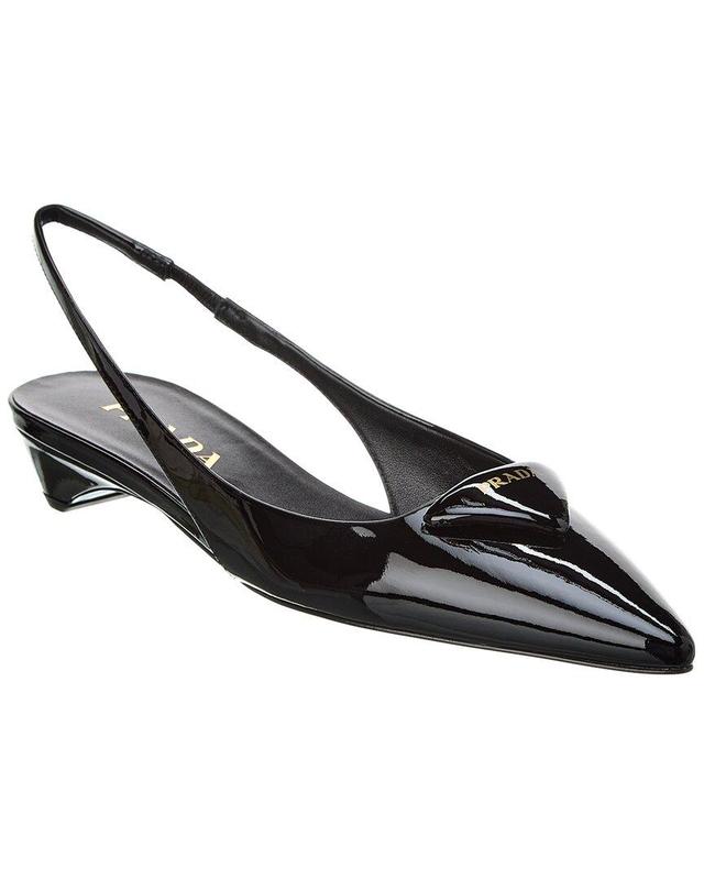 65mm Padded Logo Patent Pump In Black Product Image