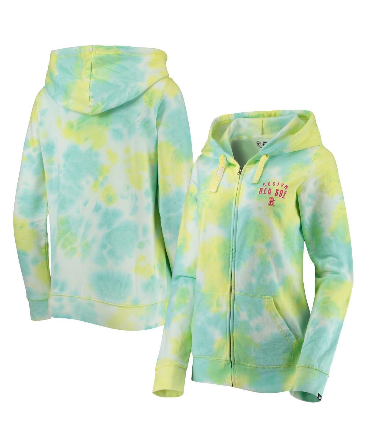 Womens New Era Boston Red Sox Tie-Dye Full-Zip Hoodie Product Image