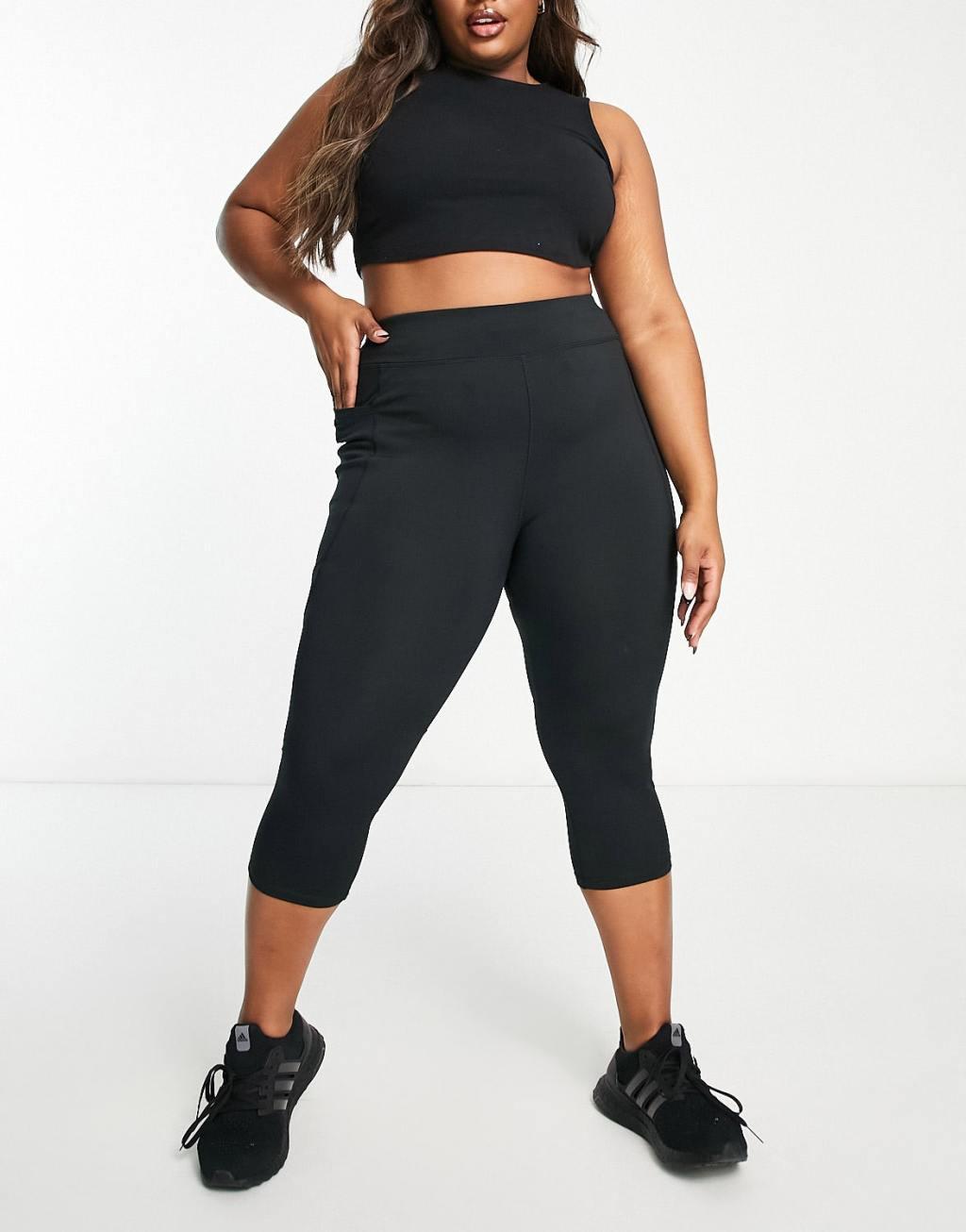 ASOS 4505 Curve icon running capri leggings-Black Product Image