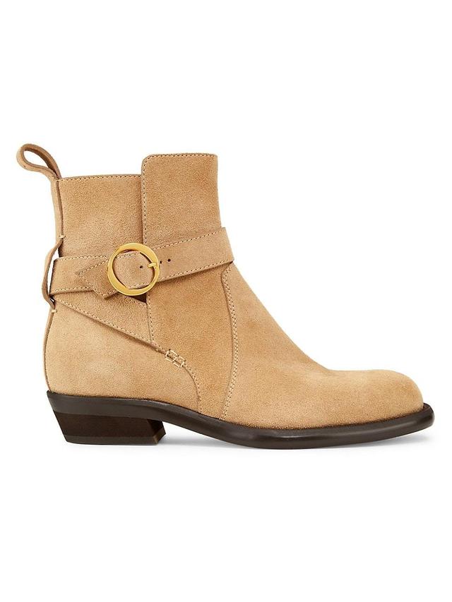 Womens Ornella 40MM Buckled Suede Ankle Boots Product Image