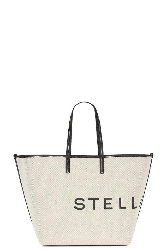 Stella McCartney Salt And Pepper Canvas Tote Bag White.. Product Image