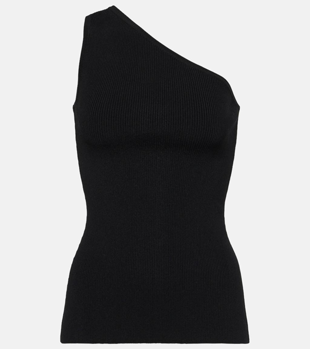 TOTÊME One-shoulder Ribbed Top Black Product Image