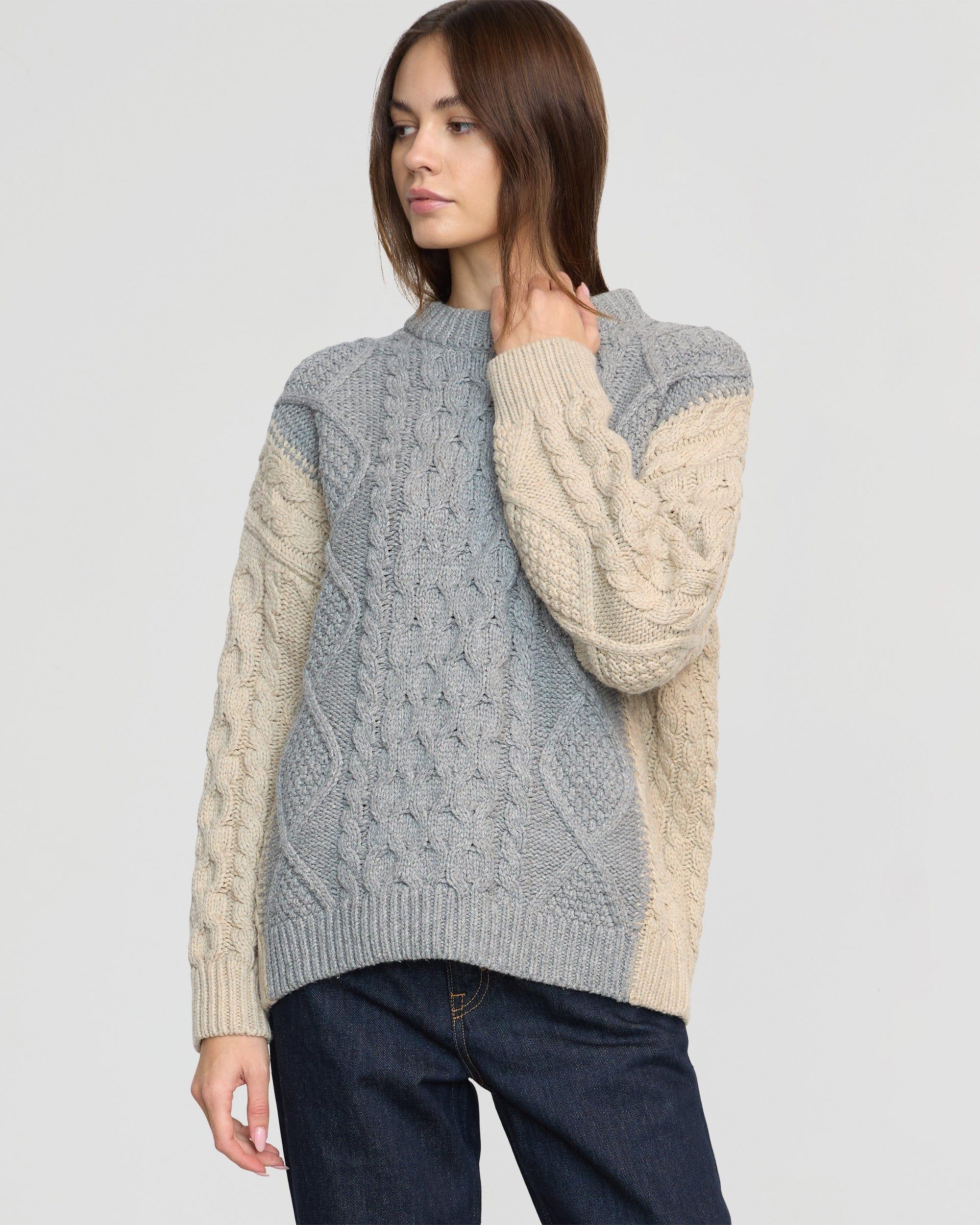 Dassie Oversized Color-Block Cable Sweater Product Image