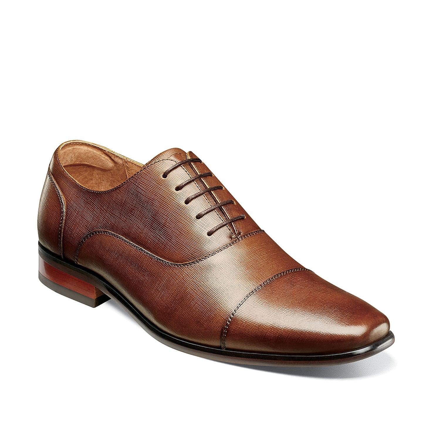 Florsheim Postino Cap Toe (Cognac Scratch Print) Men's Shoes Product Image