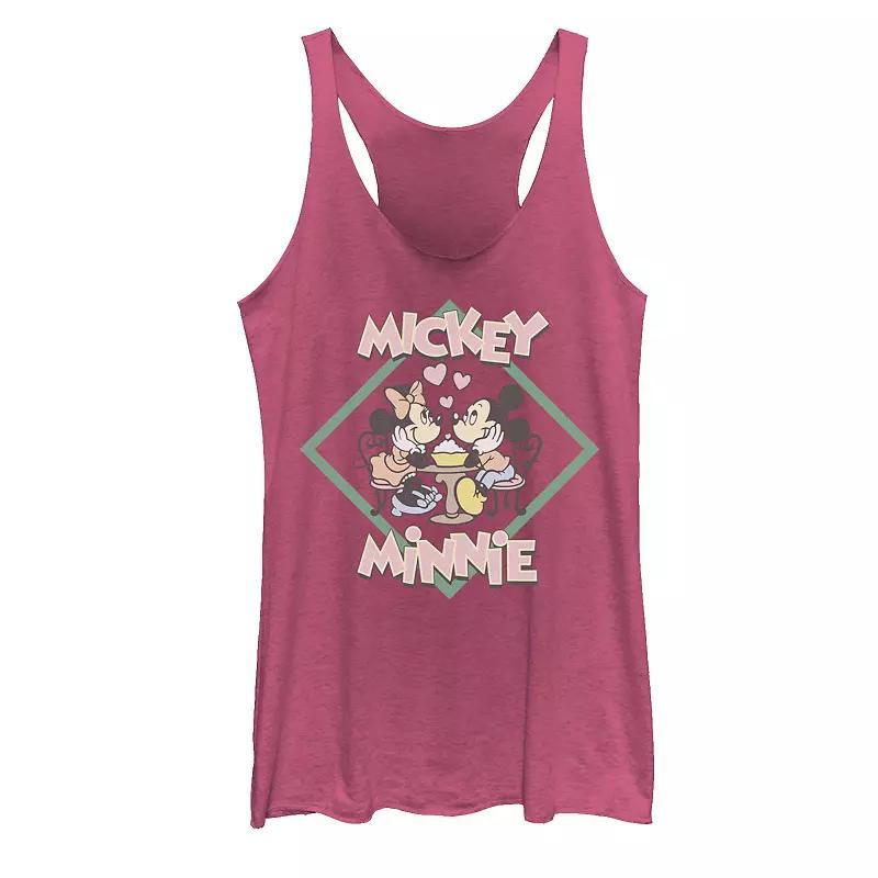 Disneys Mickey And Friends Valentines Day Mickey & Minnie Racerback Tank Top, Girls Pink Grey Product Image