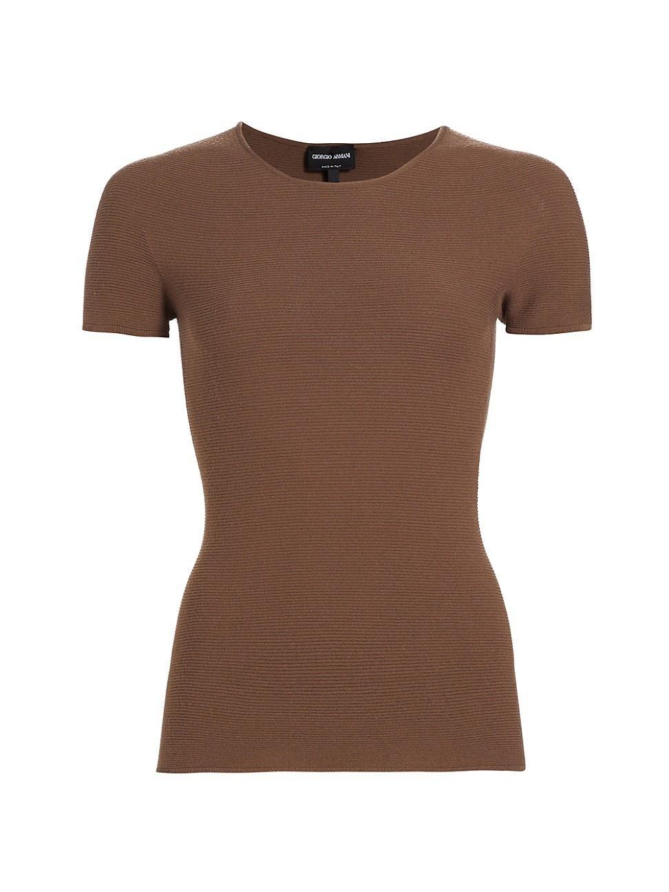 Womens Short-Sleeve Jersey Knit Top Product Image