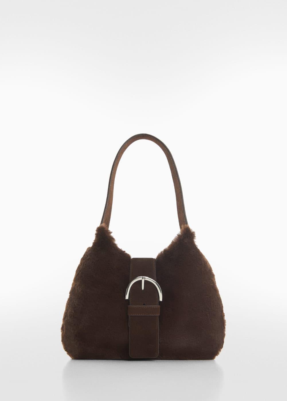 MANGO - Fur-effect shoulder bag - One size - Women Product Image