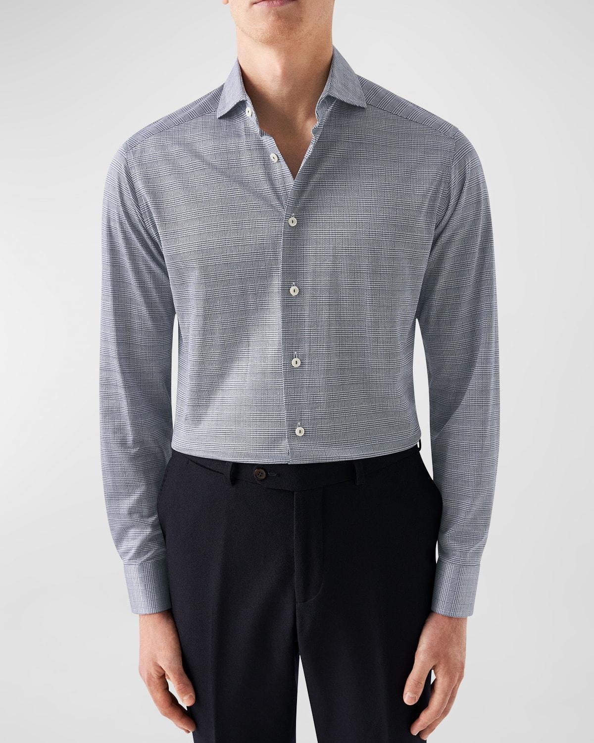 Eton Contemporary Fit Check Luxe Knit Dress Shirt Product Image