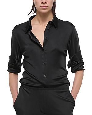 Womens Fluid Long-Sleeve Button-Up Shirt Product Image