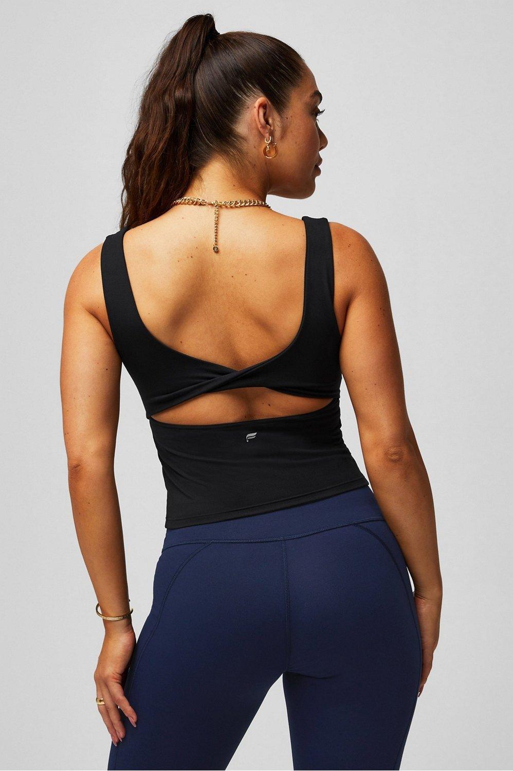 Fabletics Oasis Twist Built In Bra Tank Womens black plus Size 4X Product Image