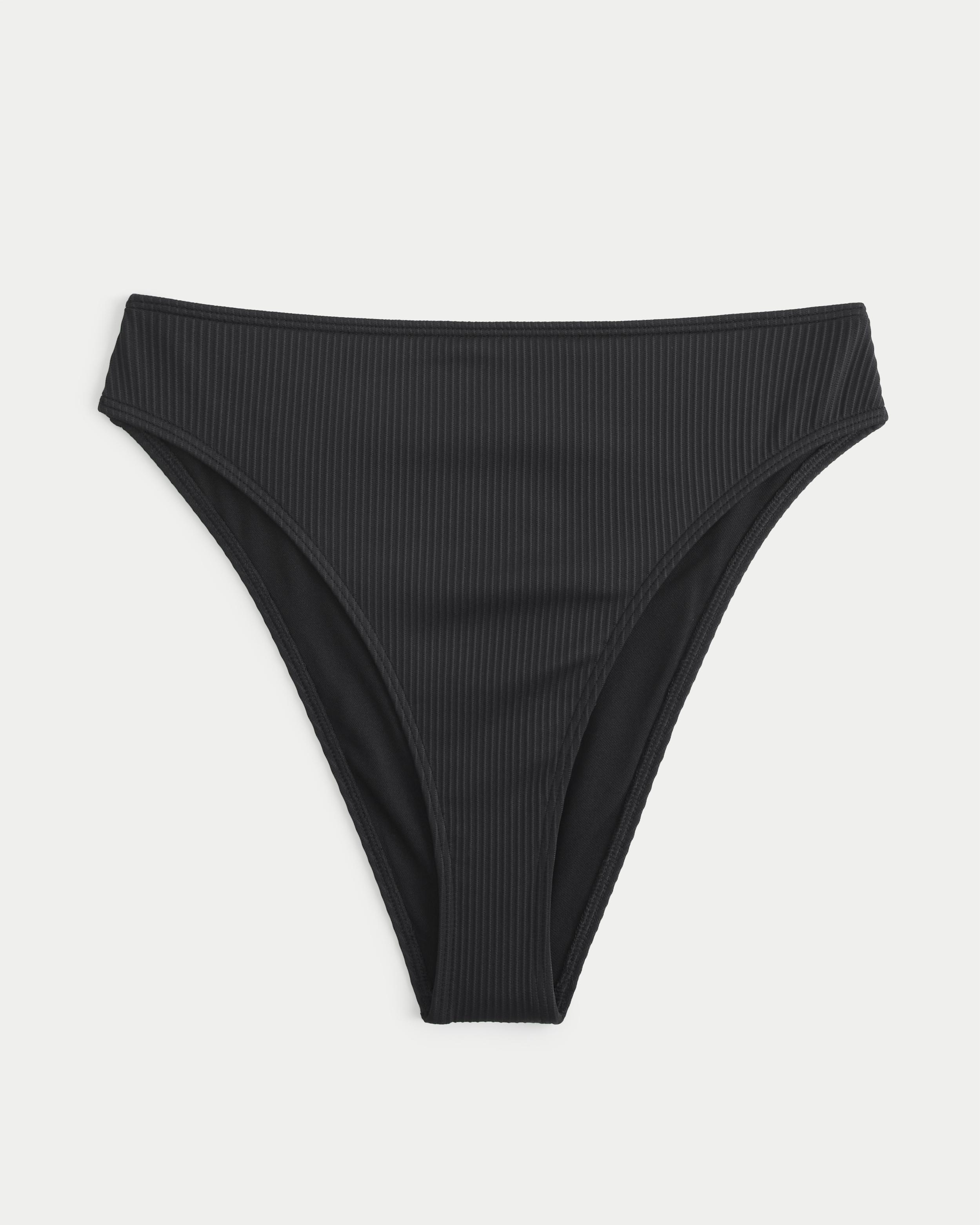 Curvy High-Leg High-Waist Ribbed Cheeky Bikini Bottom Product Image