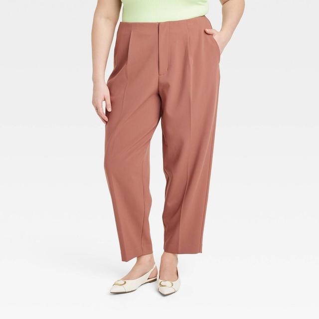 Womens High-Rise Tailored Trousers - A New Day Brown 26 Product Image