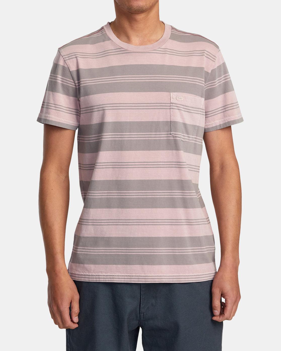 PTC Stripe Short Sleeve Knit - Pale Mauve Product Image