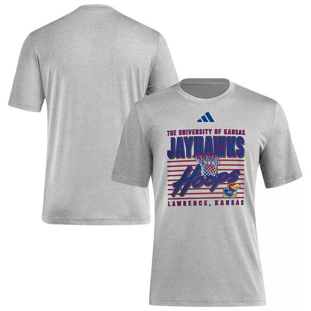 Mens adidas Gray Kansas Jayhawks Locker Swish Tri-Blend T-Shirt Product Image