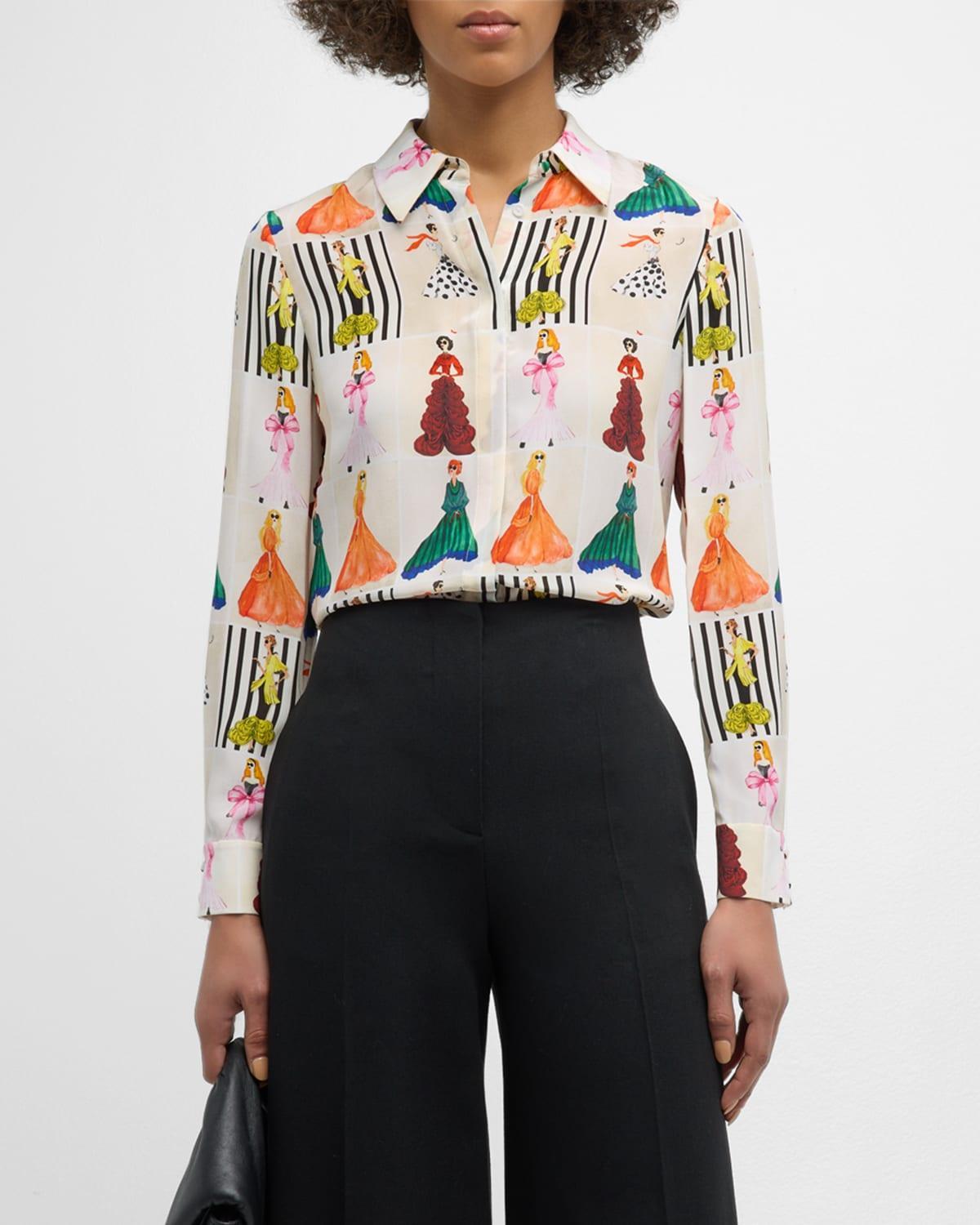 Womens Willa Staceface Silk Shirt Product Image