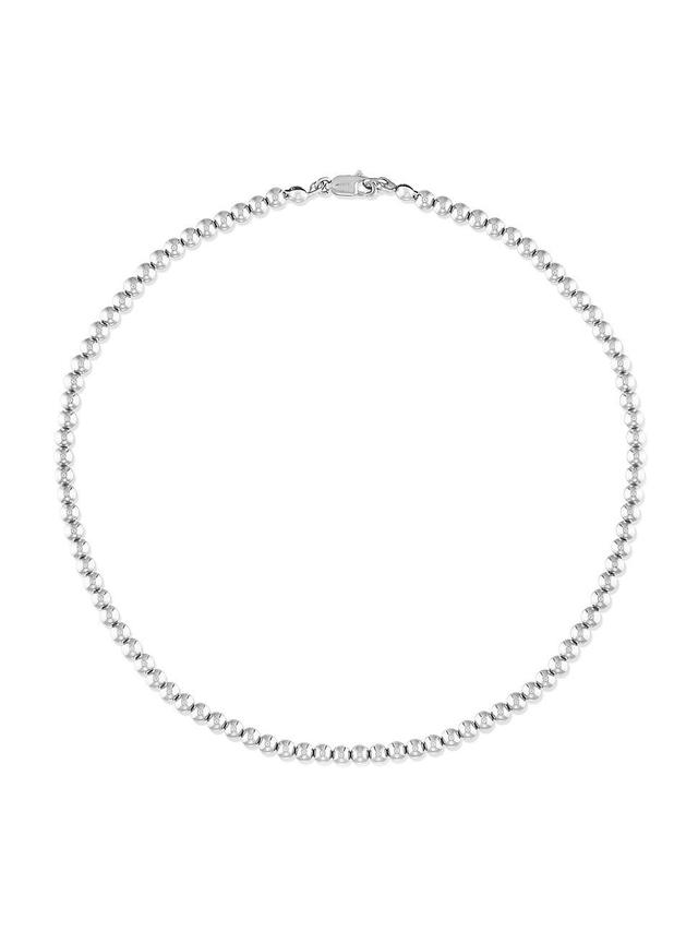 Womens Sterling Silver Beaded Necklace/4MM Product Image