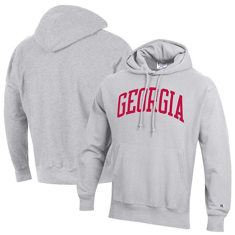 Mens Champion Heathered Gray Georgia Bulldogs Big & Tall Reverse Weave Fleece Pullover Hoodie Sweatshirt Grey Product Image