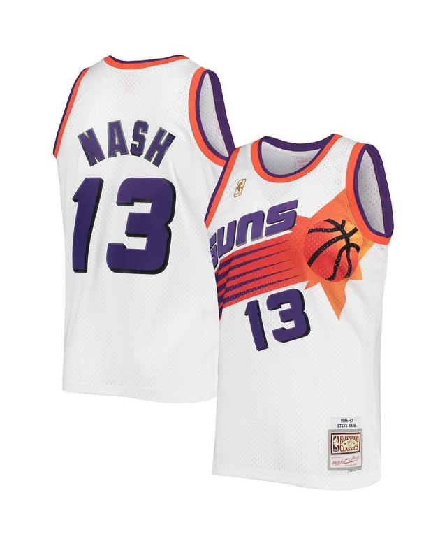 Mens Mitchell & Ness Steve Nash White Phoenix Suns 1996-1997 Authentic Hardwood Classics Swingman Jersey - White Product Image