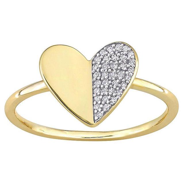 Stella Grace 10k Gold 1/10 Carat T.W. Diamond Heart Ring, Womens White Product Image