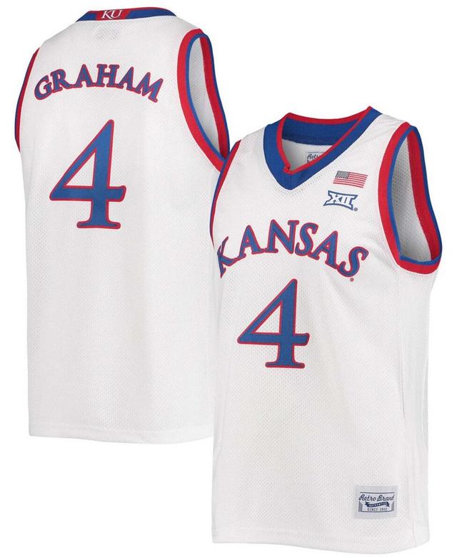 Original Retro Brand Mens Devonte Graham Kansas Jayhawks Commemorative Classic Basketball Jersey - White Product Image