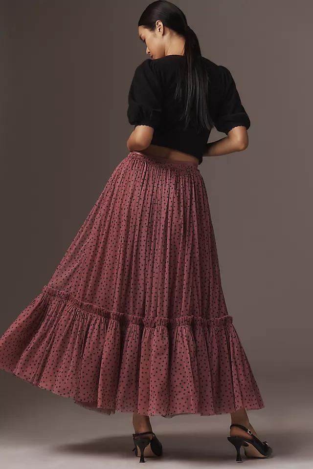 By Anthropologie Tiered Tulle Maxi Skirt Product Image