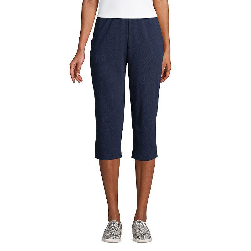 Womens Lands End Sport High Waist Pull-On Capri Pants Blue Product Image