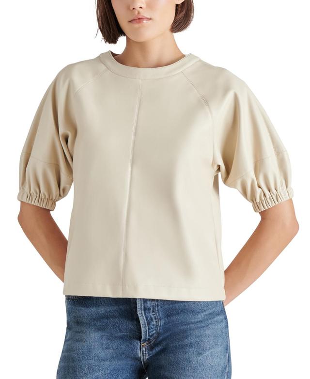 Steve Madden Womens Reilly Faux-Leather Top Product Image