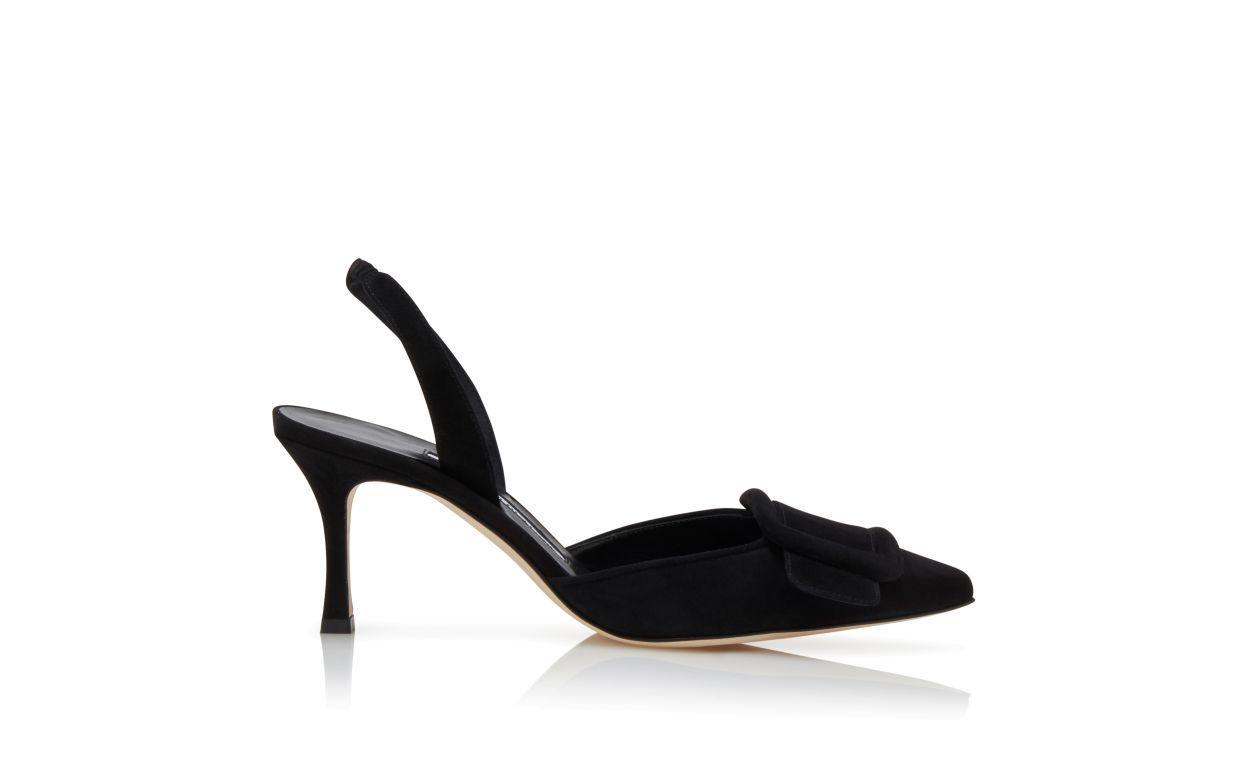 MAYSLI Black Suede Slingback Pumps Product Image