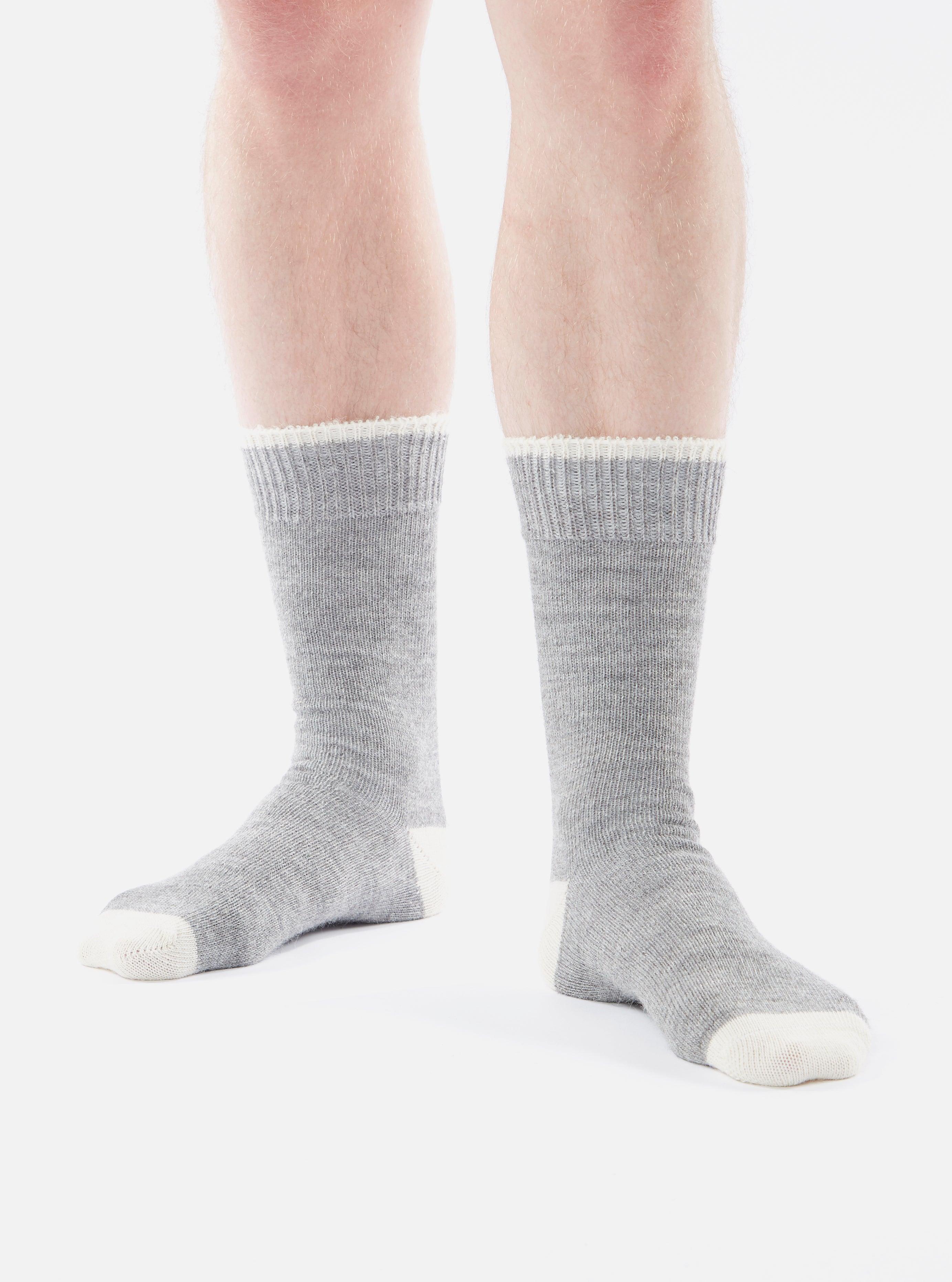 Universal Works Alpaca Sock in Grey Marl Alpaca Wool Product Image