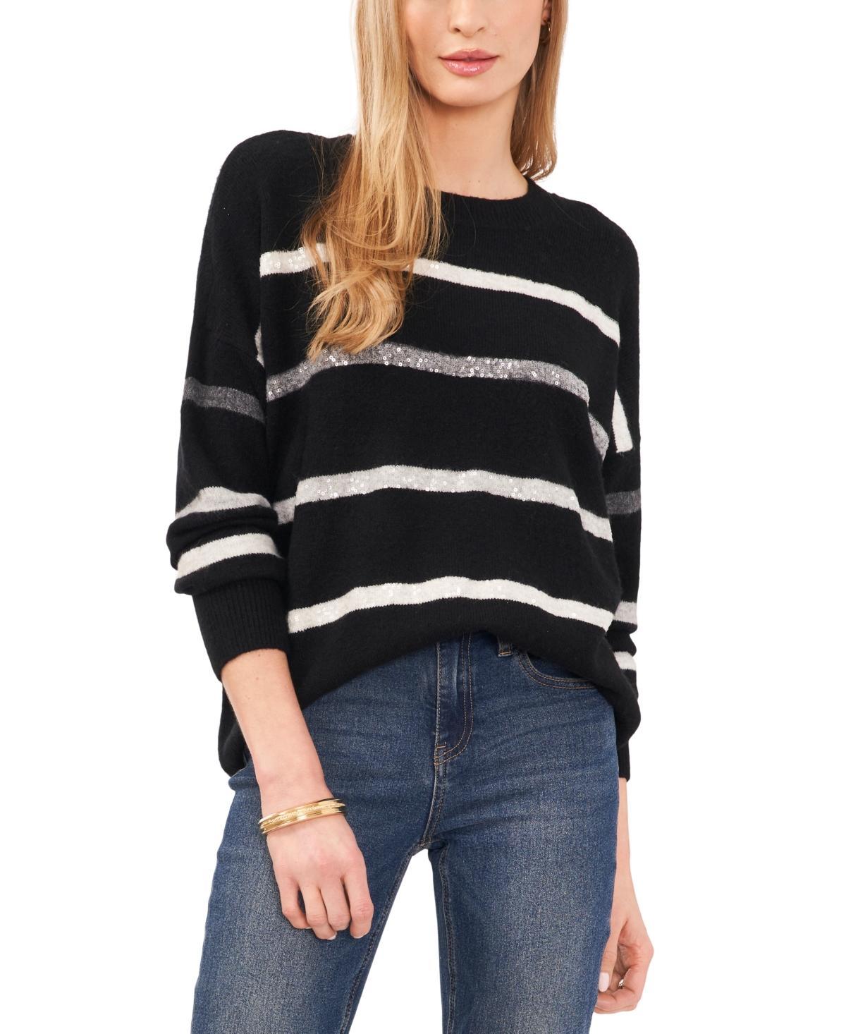 Vince Camuto Long Sleeve Lurex Stripe Sweater Product Image