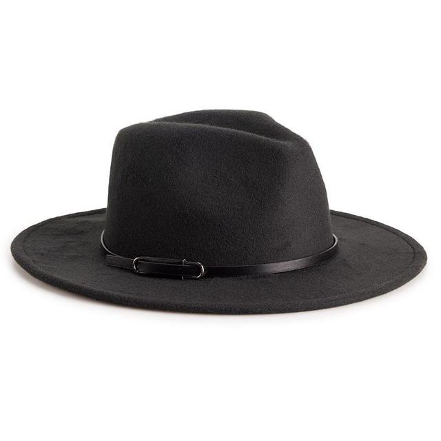 Womens Nine West Vegan Leather Tie Felt Floppy Hat Product Image