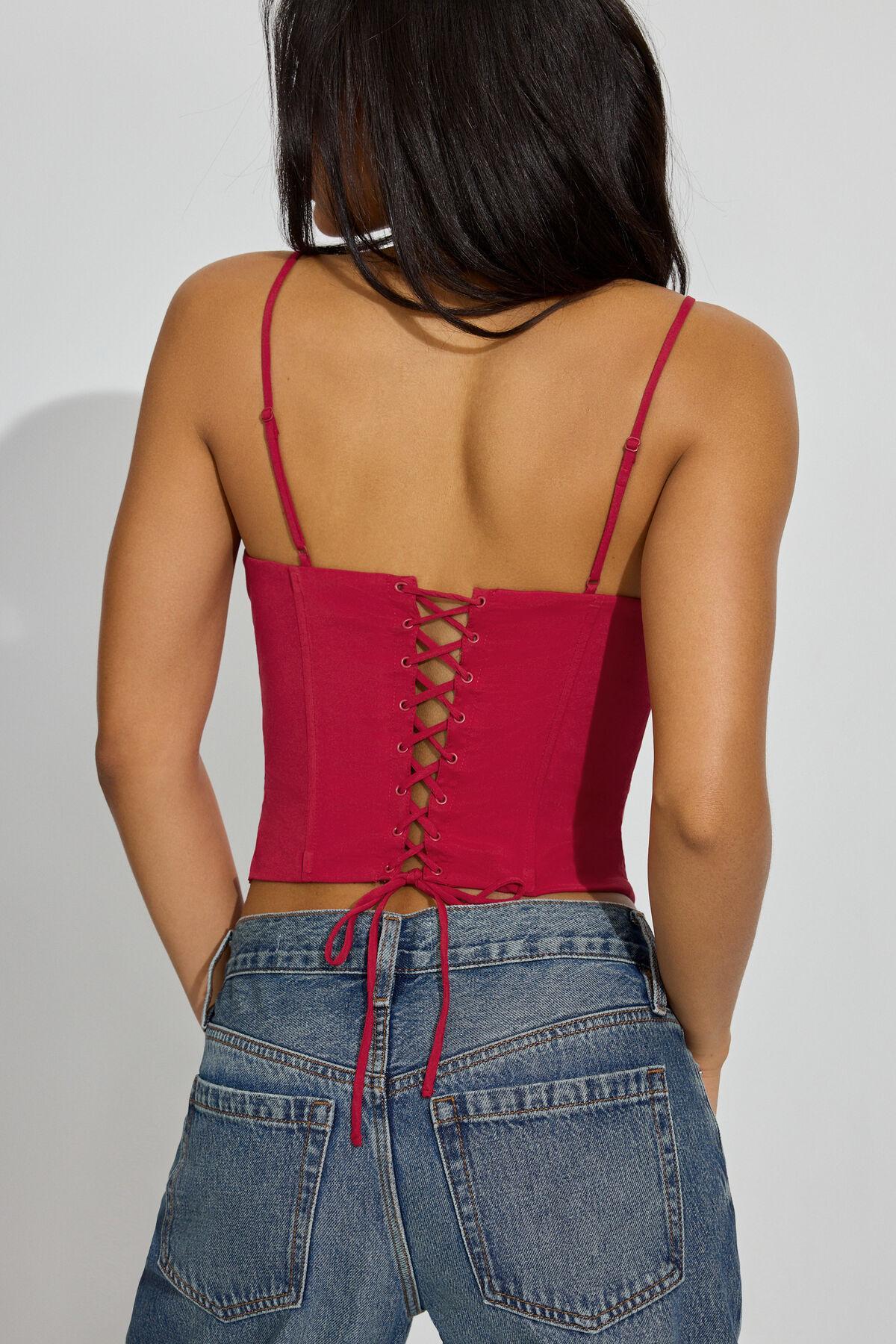 Lace Up Back Bustier Cami Top Product Image