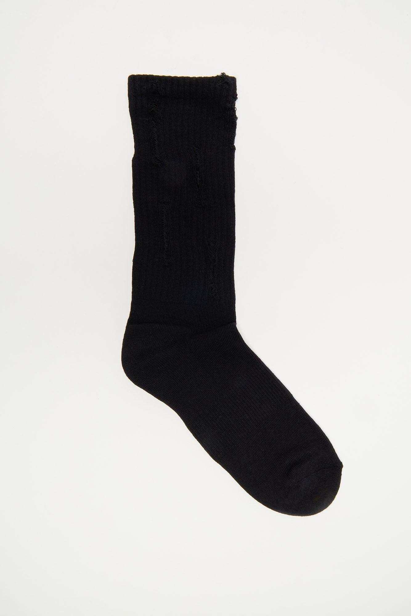 Distressed Details Sock - Black Product Image