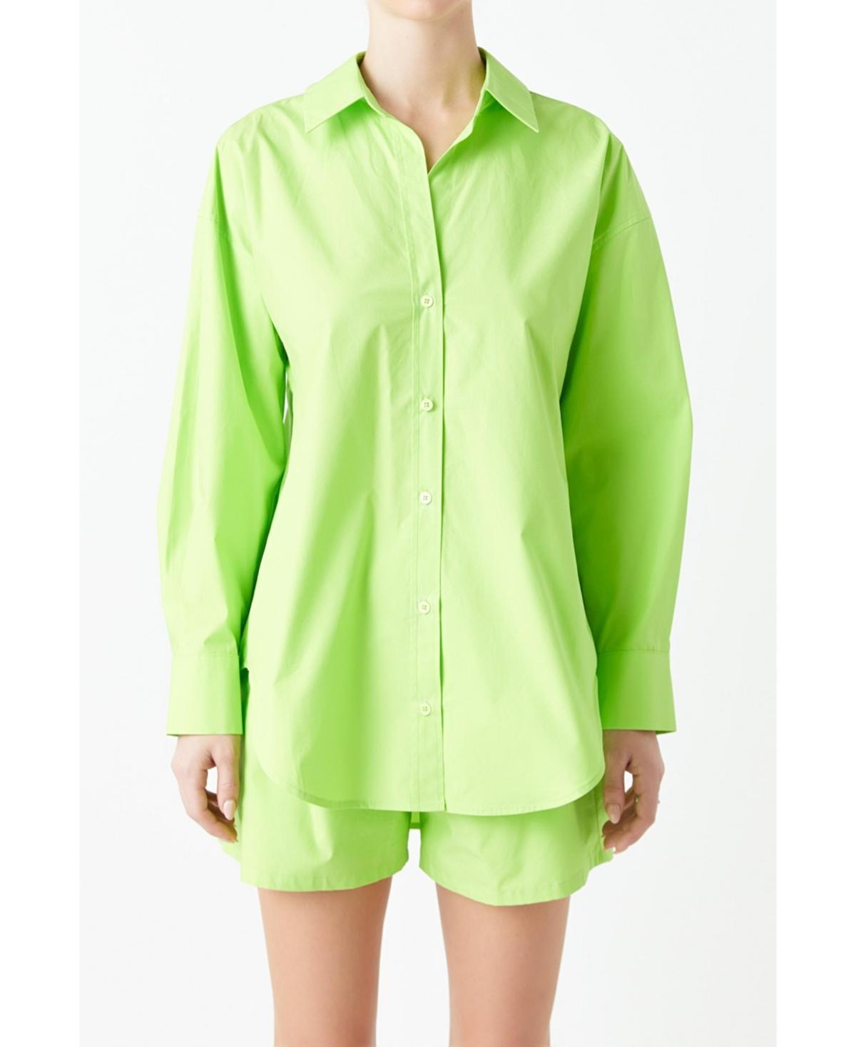 Womens Oversize Collared Shirt Product Image