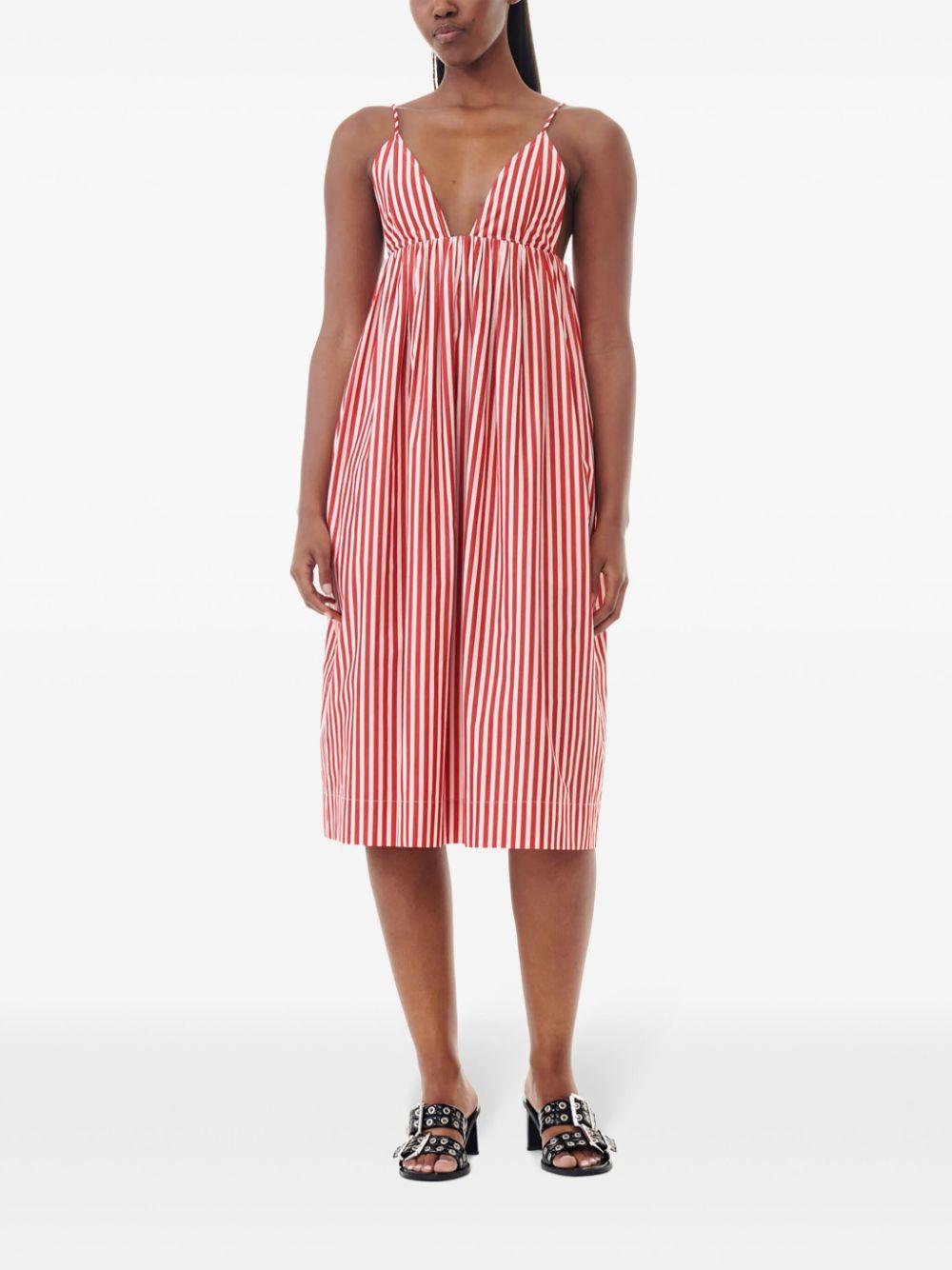 striped V-neck dress Product Image