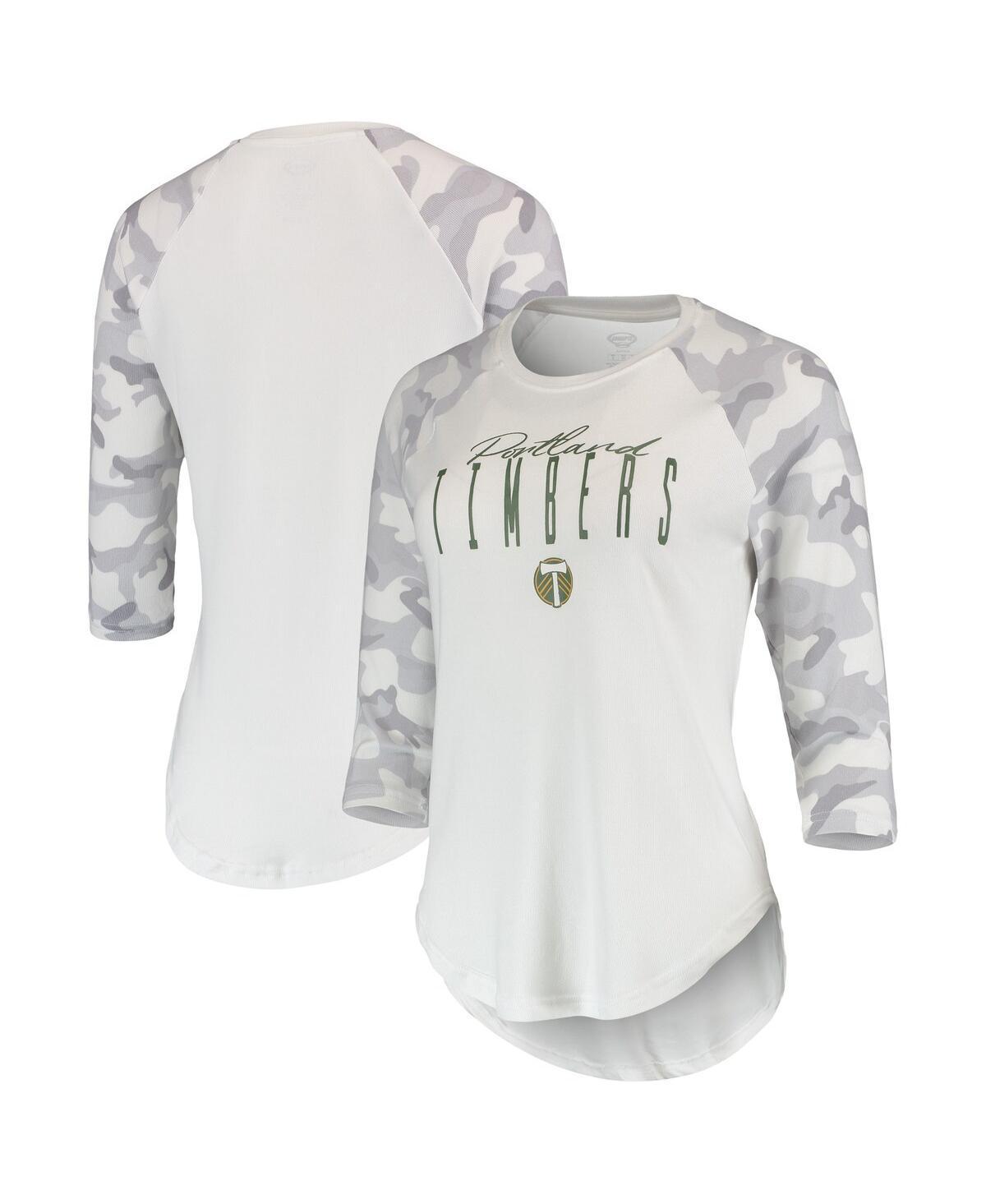 Womens Concepts Sport /Gray Portland Timbers Composite 3/4-Sleeve Raglan Top Product Image