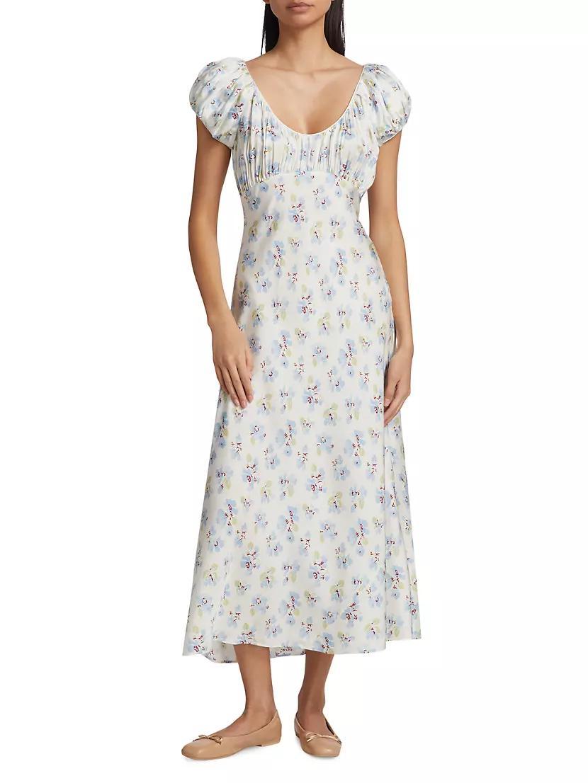 Florencia Silk-Blend Midi-Dress Product Image