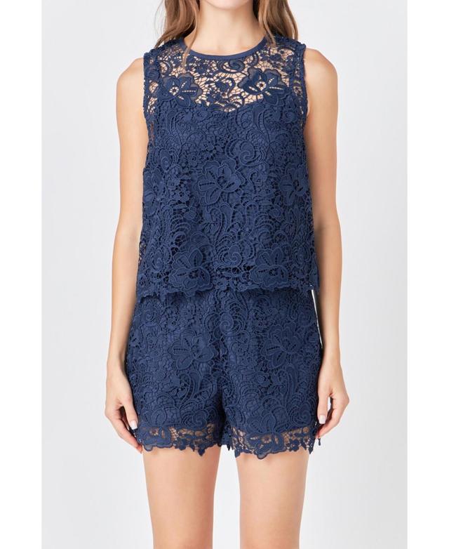 endless rose Womens Deco Lace Sleeveless Top Product Image